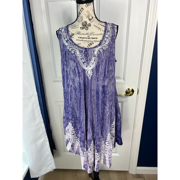 Grooy Bay Jamacia Purple and white Dress cover up OS - Picture 1 of 9
